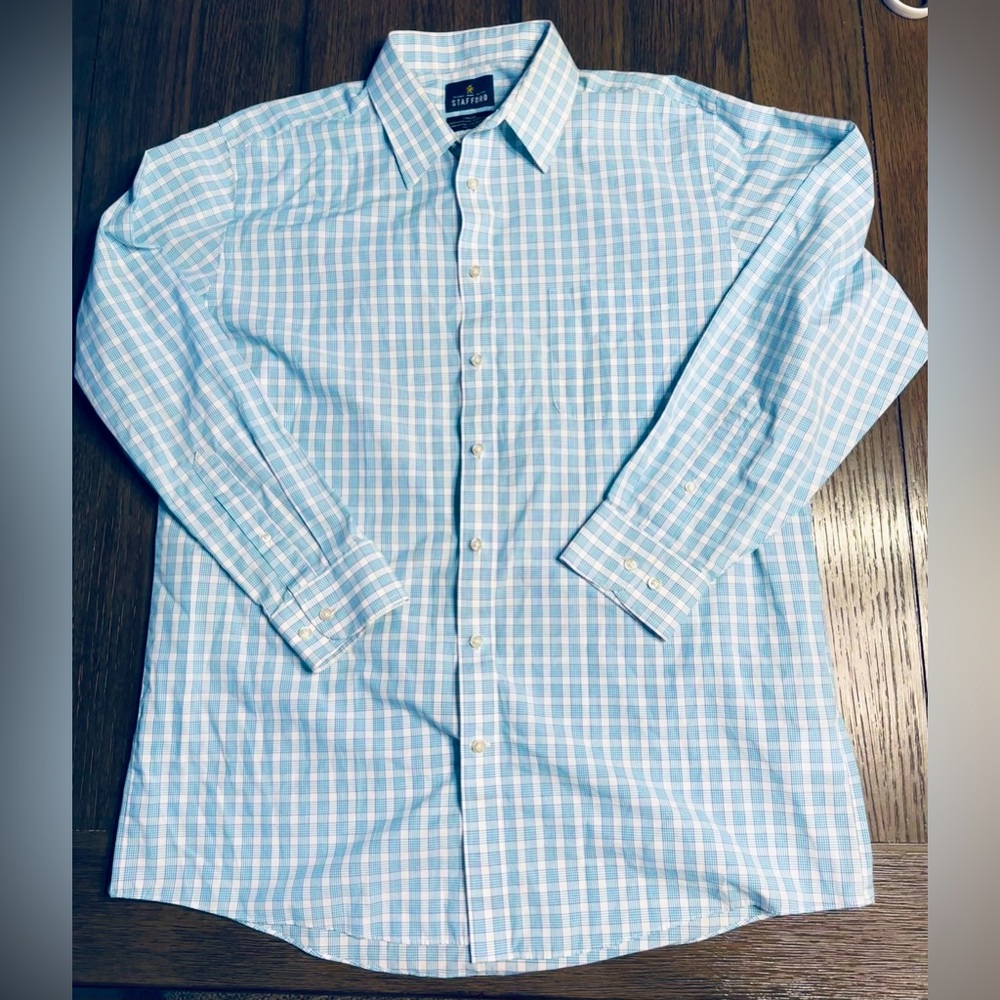Stafford Mens Size 17 Regular/ XL Collared Shirt